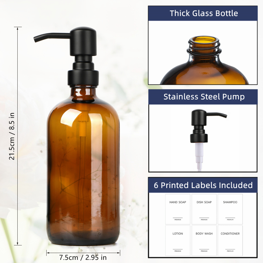 Amber Glass Soap Dispenser wit - Glass Soap Dish reseña y precio