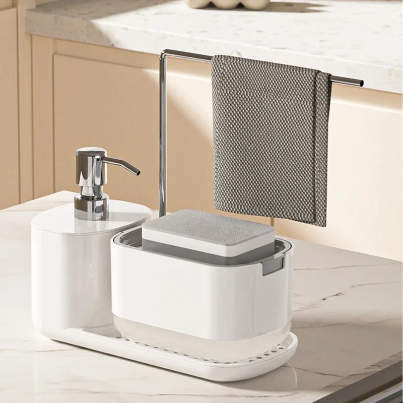 Soap Dispenser With Sponge Hol - Home Kitchen Bathroom Cleaning reseña y precio