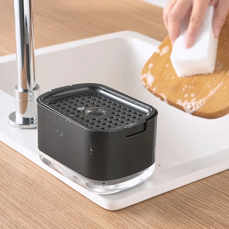 Soap Dispenser With Sponge Hol - Home Kitchen Bathroom Cleaning reseña y precio
