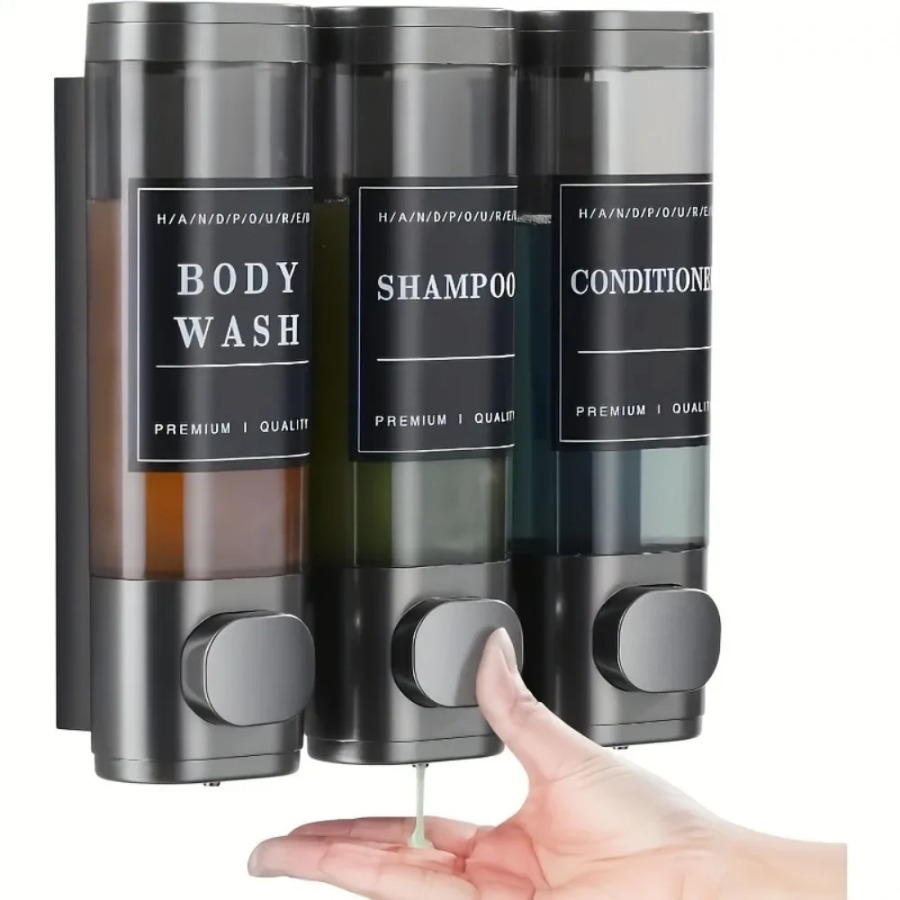 Wall Mounted Triple Shampoo Co - Home Bathroom Wall Soap Dispenser reseña y precio