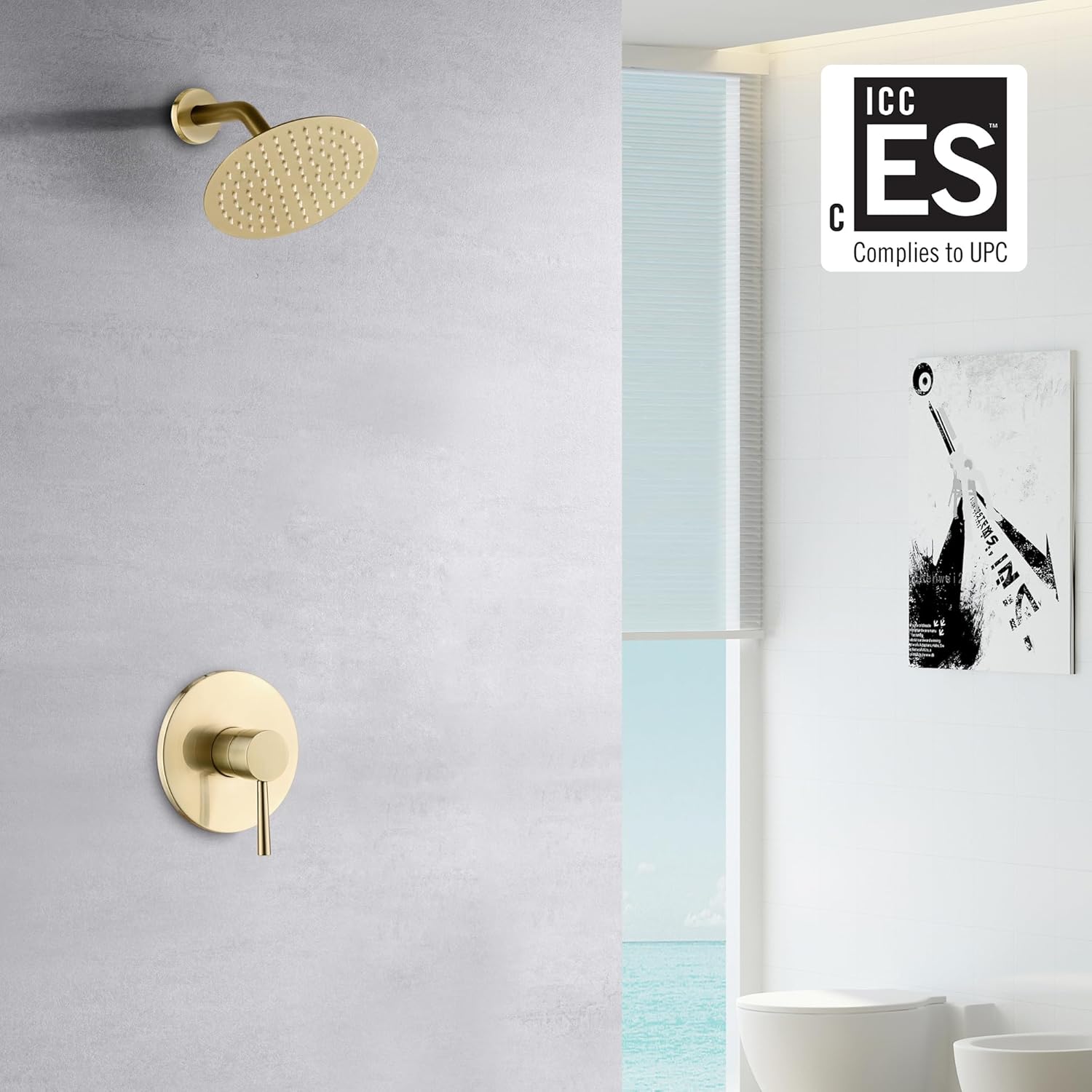 Brushed Gold Shower Faucet Set - Shower Head Rain reseña y precio